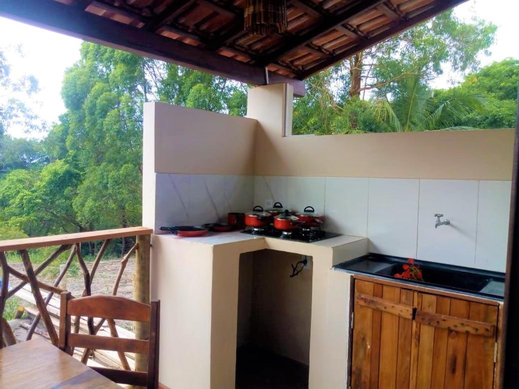 Paraiso Da Falesia Em Cumuruxatiba Com Vista Excepcional Para O Mar Villa Exterior foto