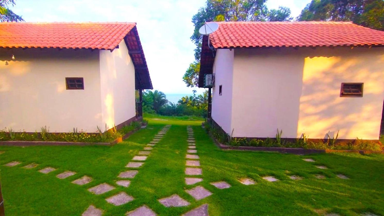 Paraiso Da Falesia Em Cumuruxatiba Com Vista Excepcional Para O Mar Villa Exterior foto